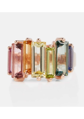 Suzanne Kalan 14kt rose gold ring with topazes