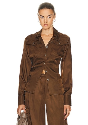 Helmut Lang Patch Pocket Shirt in Cigar - Brown. Size XS (also in ).