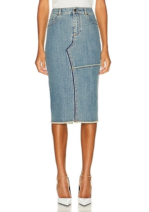 TOM FORD Comfort Washed Pencil Skirt in Hydrangea - Blue. Size 34 (also in 36, 38).
