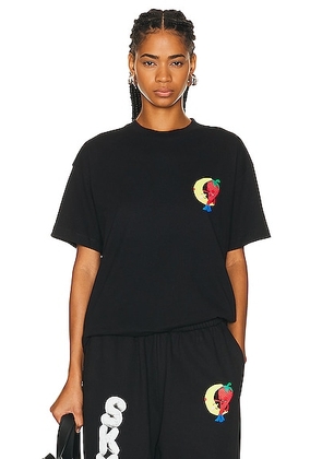Sky High Farm Workwear Unisex Perennial Shana Graphic T-shirt Knit in BLACK - Black. Size M (also in S, XL/1X).