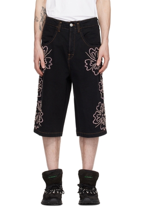 BLUEMARBLE Black Embroidered Denim Shorts