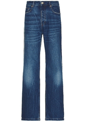 ami Straight Fit Jeans in Used Blue - Blue. Size 30 (also in 32, 34, 36).