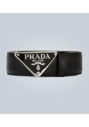 Prada Saffiano leather buckle belt