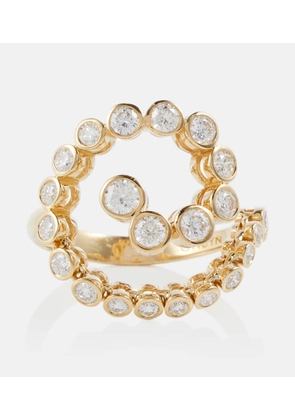 Ondyn Spiralis 14kt gold ring with diamonds