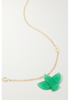 Jacquie Aiche - Baby Thunderbird 14-karat Gold, Chrysoprase And Diamond Necklace - Green - One size