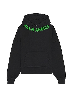 Palm Angels Seasonal Logo Hoodie in Black & Green - Black. Size M (also in S, XL/1X).