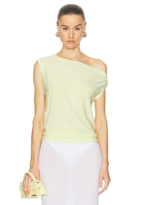 Norma Kamali Drop Shoulder Top in Butter Yellow - Yellow. Size L (also in M, S, XS).