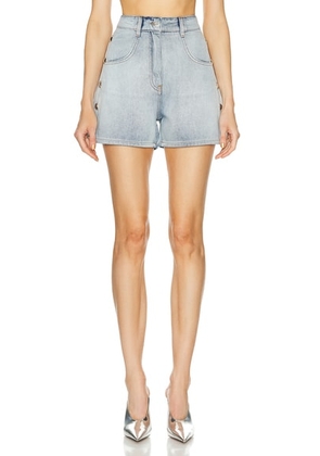IRO Canio Embellished Short in Blue Washed - Blue. Size 34 (also in 36, 38, 40).