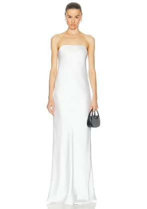Norma Kamali Bias Strapless Gown in Snow White - White. Size L (also in M, S, XL, XS).