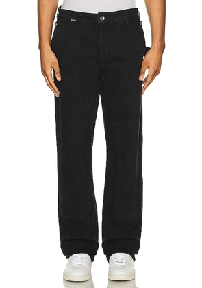 FLANEUR Carpenter Straight Jeans in Black. Size 36.