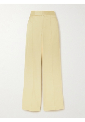 SASUPHI - Andrea Silk-blend Satin Straight-leg Pants - Yellow - IT36,IT38,IT40,IT42,IT44