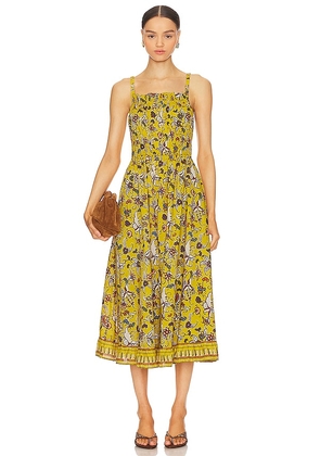 Cleobella Winona Midi Dress in Yellow. Size L, S, XL, XS.