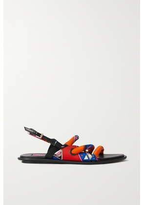 PUCCI - Patent-leather Trimmed Printed Shell Sandals - Multi - IT36,IT37,IT38,IT39,IT40,IT41