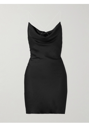 Y/Project - Open-back Draped Satin Mini Dress - Black - FR34,FR36,FR38,FR40,FR42