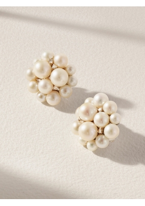 Amrapali London - 18-karat White Gold, Pearl And Diamond Earrings - One size