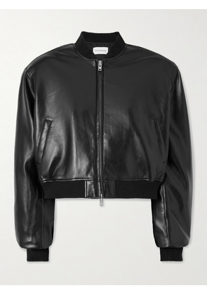 The Frankie Shop - Micky Cropped Faux Leather Bomber Jacket - Black - x small,small,medium,large,x large