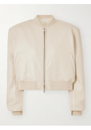 The Frankie Shop - Micky Cropped Faux Leather Bomber Jacket - Off-white - x small,small,medium,large