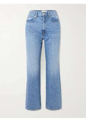 SLVRLAKE - London Cropped Distressed High-rise Straight-leg Jeans - Blue - 23,24,25,26,27,28,29,30,31,32