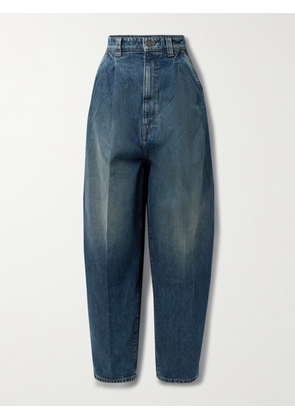 KHAITE - Ashford Pleated High-rise Tapered Jeans - Blue - 24,25,26,27,28,29,30,31