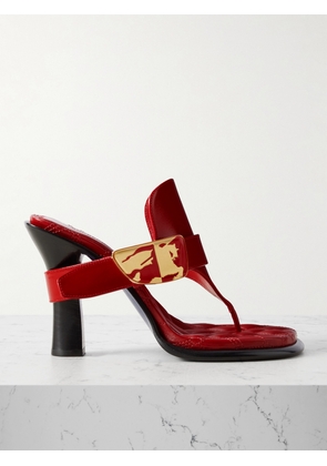 Burberry - Embellished Patent-leather Sandals - Red - IT36,IT36.5,IT37,IT37.5,IT38,IT38.5,IT39,IT39.5,IT40,IT40.5,IT41