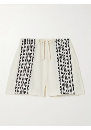 lemlem - Safia Striped Cotton-blend Shorts - Off-white - x small,small,medium,large