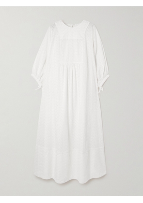 Loretta Caponi - + Net Sustain Ariel Broderie Anglaise Cotton Maxi Dress - White - One size
