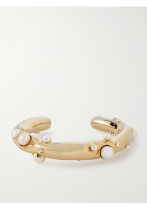 Dries Van Noten - Gold-tone, Pearl And Crystal Cuff - S,M