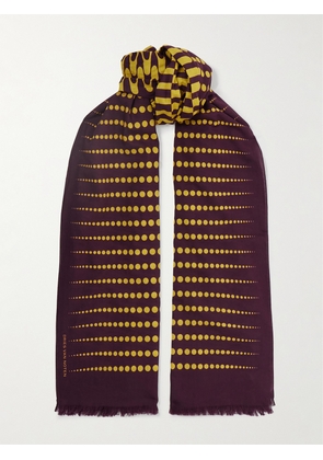 Dries Van Noten - Frayed Printed Cotton Scarf - Yellow - One size