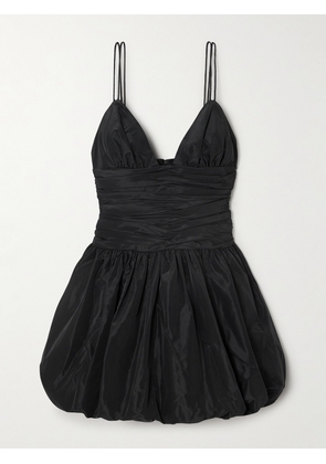 STAUD - Loren Ruched Taffeta Mini Dress - Black - US0,US2,US4,US6,US8,US10,US12,US14