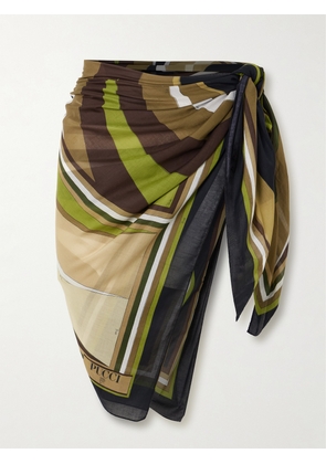 PUCCI - Printed Cotton-voile Pareo - Green - One size