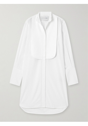 AZ Factory - Layered Cotton Gabardine-trimmed Cotton-poplin Mini Shirt Dress - White - FR34,FR36,FR38,FR40,FR42