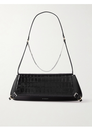 Givenchy - Voyou Croc-effect Leather Clutch - Black - One size
