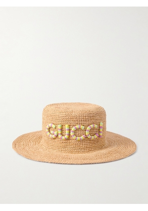 Gucci - Embroidered Straw Hat - Neutrals - S,M,L