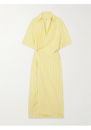 Petar Petrov - Striped Silk-crepon Maxi Dress - Yellow - x small,small,medium,large