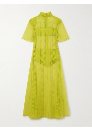 Jil Sander - Fringed Open-knit Cotton Maxi Dress - Yellow - FR34,FR36,FR38,FR40,FR42