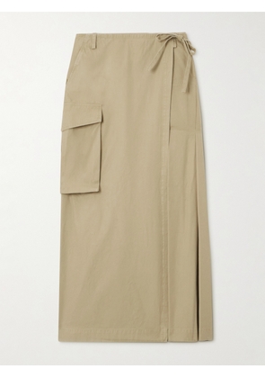 Dries Van Noten - Pleated Cotton-twill Maxi Wrap Skirt - Neutrals - FR34,FR36,FR38,FR40,FR42,FR44