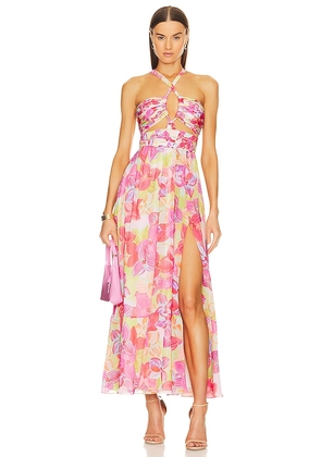 PatBO Hydrangea Front Beach Dress in Pink. Size XS.