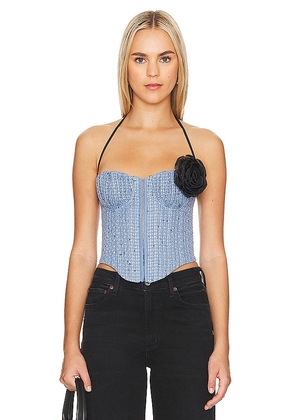 Lovers and Friends Domino Bustier Top in Blue. Size S, XL, XS, XXS.