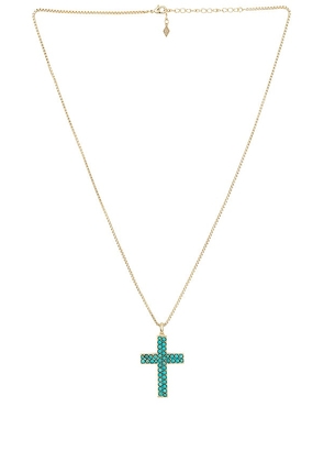 Joy Dravecky Jewelry Cross Necklace in Teal.