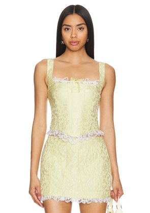 MAJORELLE Jalan Bustier Top in Yellow. Size M, S, XL.
