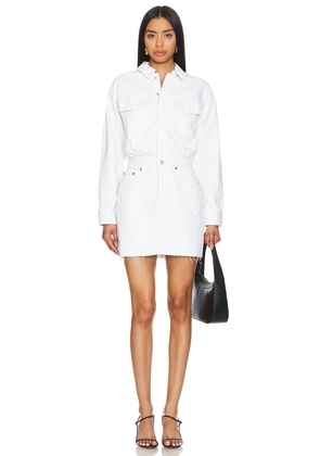 PISTOLA Nina Denim Dress in White. Size M, S, XL, XS.