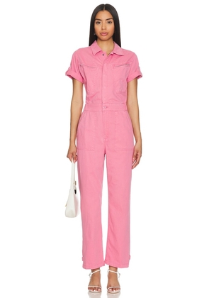 PISTOLA Campbell Aviator Flight Suit in Pink. Size M, S, XL, XS, XXS.