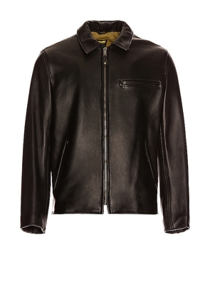 Schott Collar Lamb Leather Jacket in Black. Size S.
