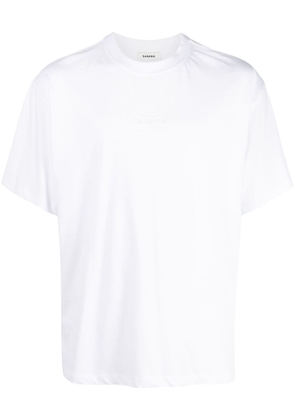SANDRO debossed-logo cotton T-shirt - White