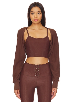 STRUT-THIS x REVOLVE The Shrug in Chocolate. Size XS.