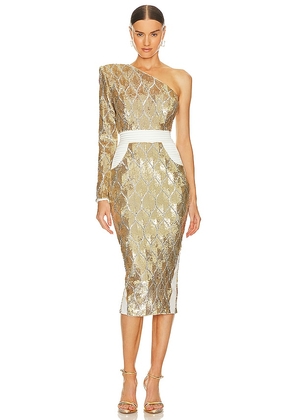Zhivago Night Moves Dress in Metallic Gold. Size 4.