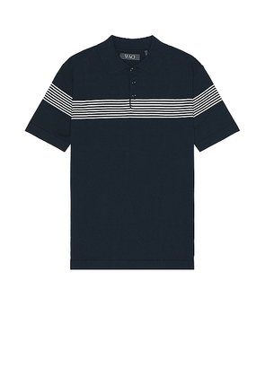 WAO Chest Stripe Polo in Navy. Size M, S, XL.