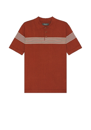 WAO Chest Stripe Polo in Red. Size L, S, XL.