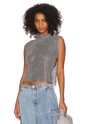 8 Other Reasons Rhinestone Mesh Cowl Neck Top in Black.