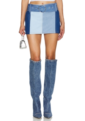 superdown Tyla Mini Skirt in Blue. Size M, S, XL, XS, XXS.